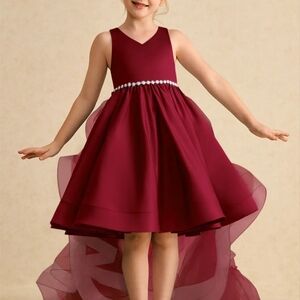 Elegant Burgundy Kids Azazie Julietta Christmas Dress